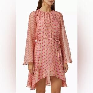 NWT MISA Petra‎ Pink Long Sleeve Mini Dress